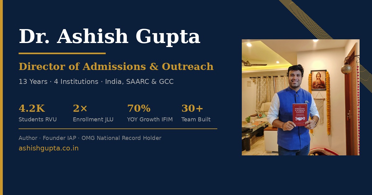 Contact Ashish Gupta  -  Hire a Director of Admissions | India